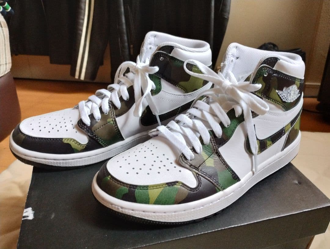 シューズ(男性用) Nike Air Jordan 1 High Golf Camo US7.5