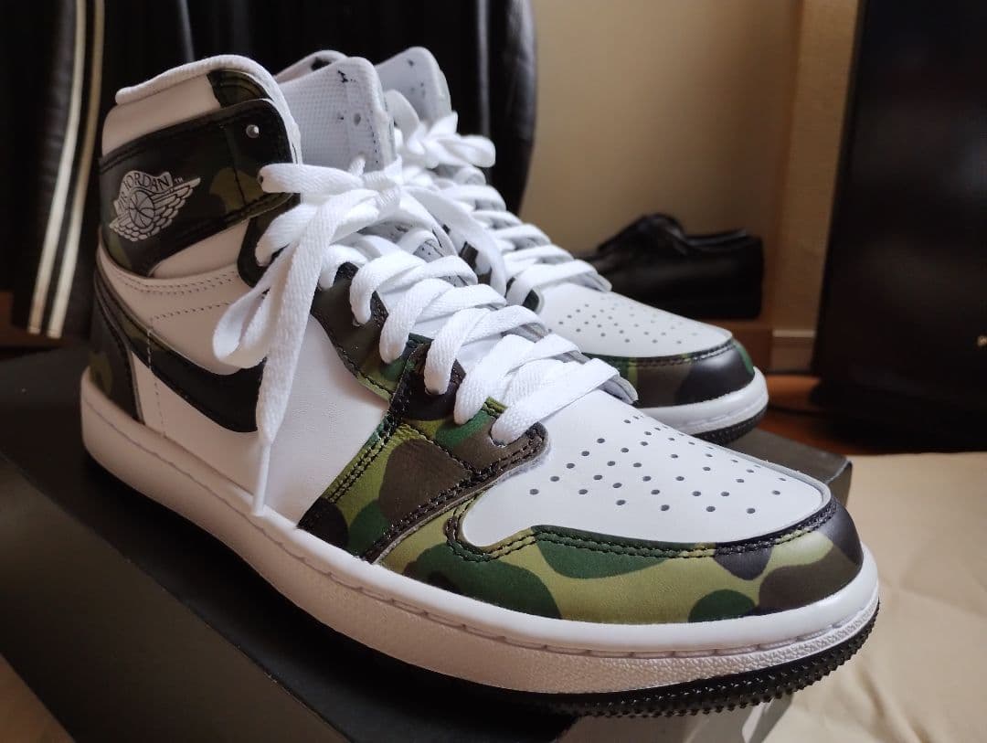 シューズ(男性用) Nike Air Jordan 1 High Golf Camo US7.5