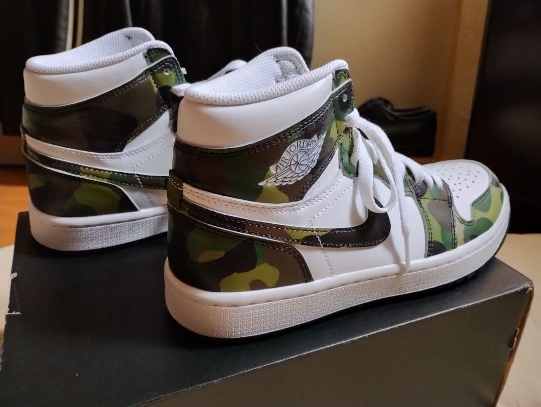 シューズ(男性用) Nike Air Jordan 1 High Golf Camo US7.5