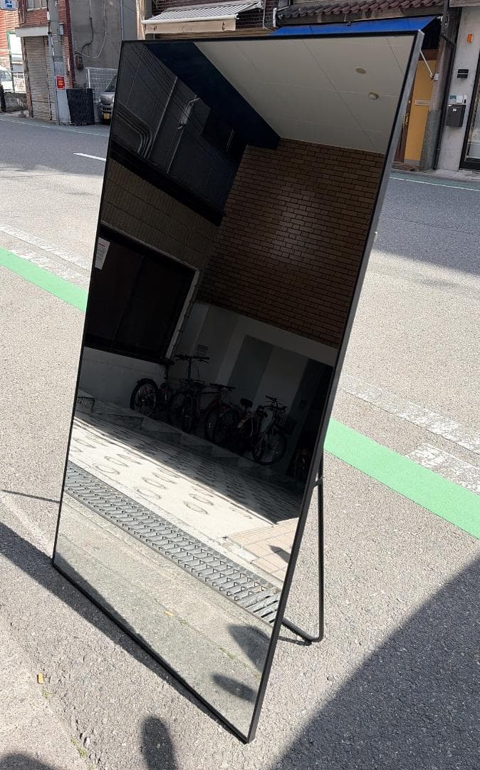 大阪京都限定 美品 大型 スタンドミラー 全身鏡 ミラースタンド