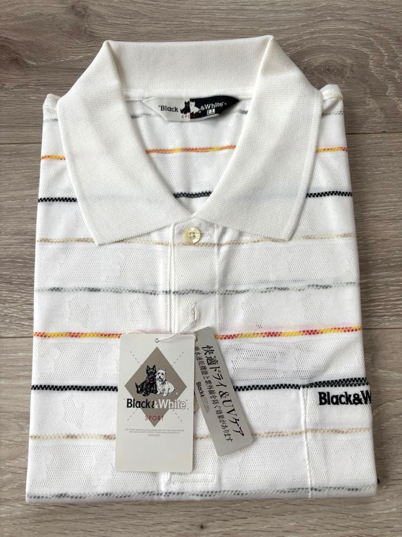 Black&White ポロシャツ ストライプ 半袖 新品未使用
