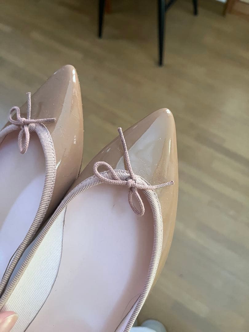 repetto ベージュ ポインテッドトゥバレエシューズ38