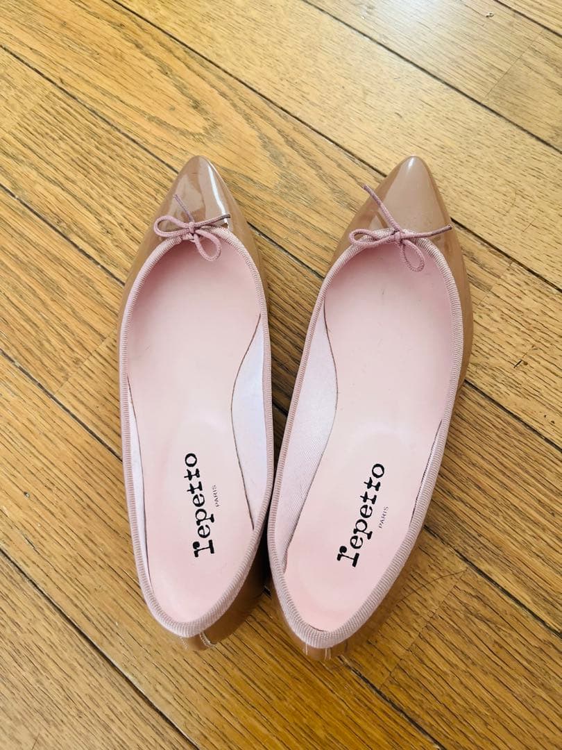 repetto ベージュ ポインテッドトゥバレエシューズ38