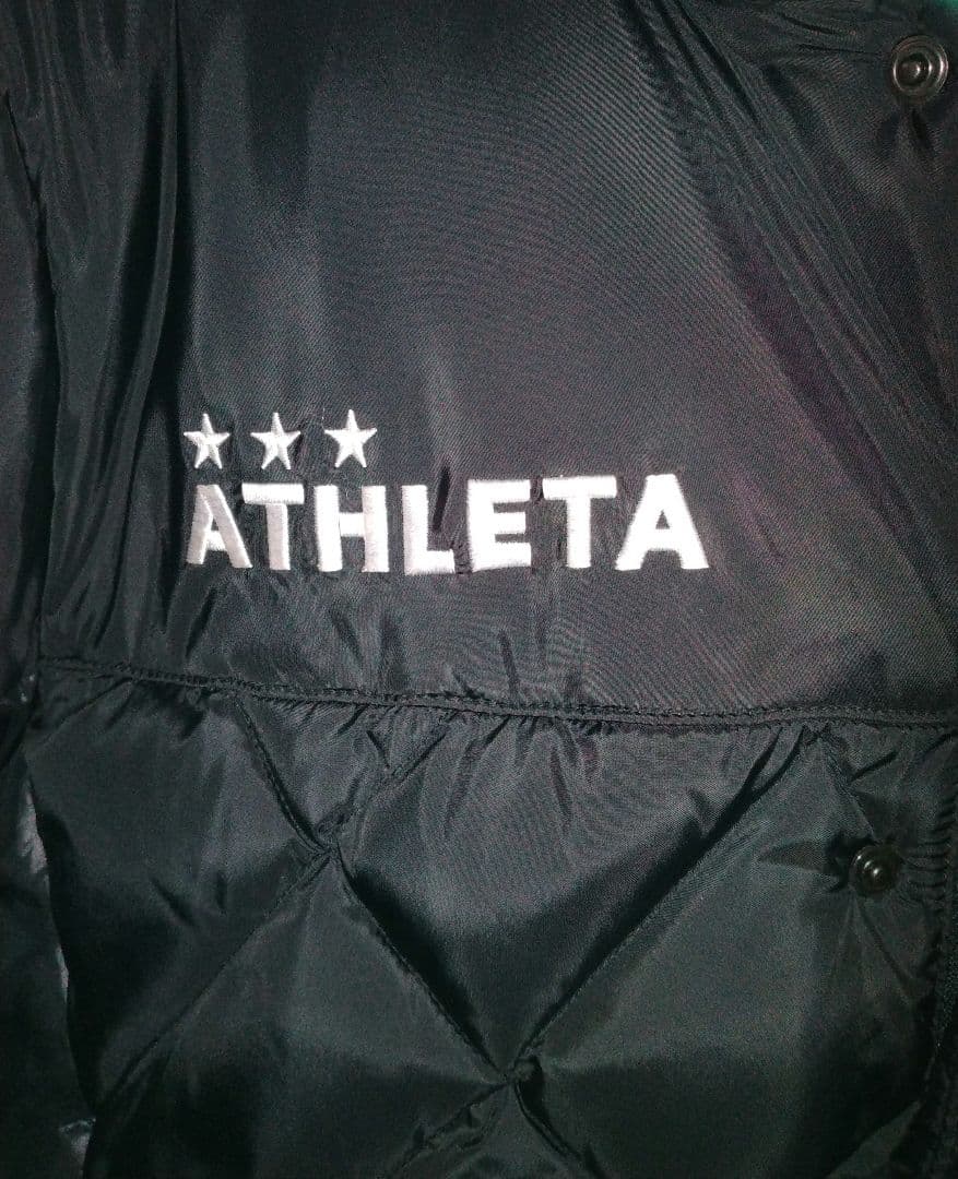 美品ATHLETA 黒 ダイヤモンドキルティング ベンチコート　M