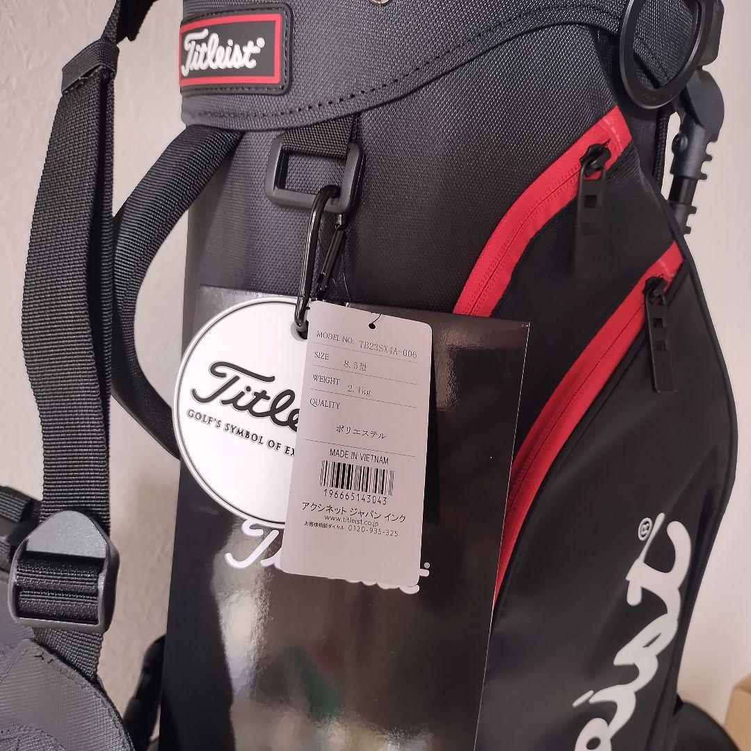 ■新品□プレイヤーズ4□Titleist スタンドキャディバッグ■ブラックレッド
