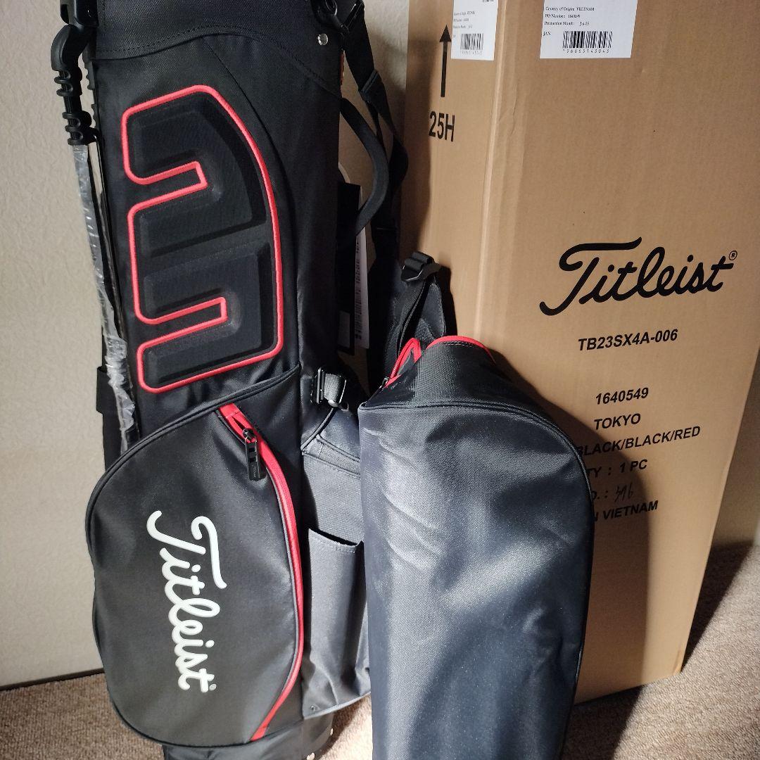 ■新品□プレイヤーズ4□Titleist スタンドキャディバッグ■ブラックレッド