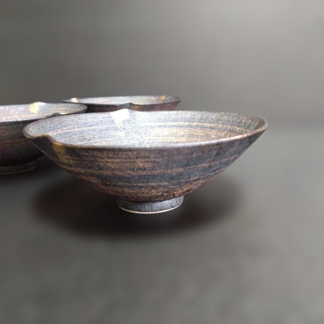 新品 有田焼 悦山 陶悦窯 結晶 金彩 中鉢3個　お正月　お祝い