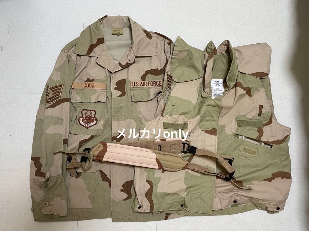米軍放出品3Cカモ ジャケット/ベスト/サスペンダーセット 軍服 迷彩服