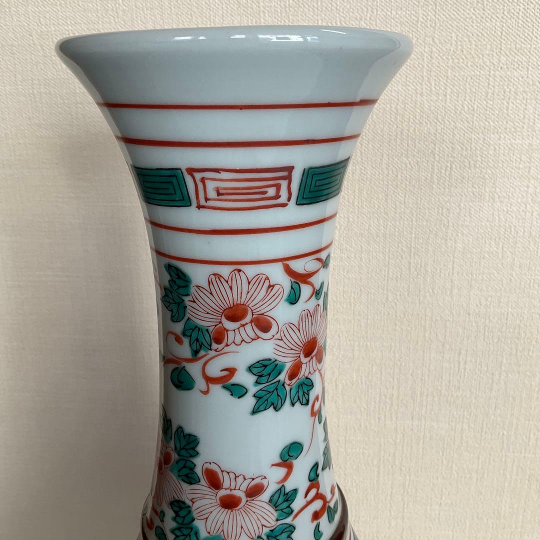 中国　萬暦赤絵菊花鳳凰文大花瓶