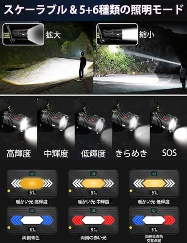 ヘッドライト【2025新規 取り外し可能な機能】強力 3000000ルーメン A
