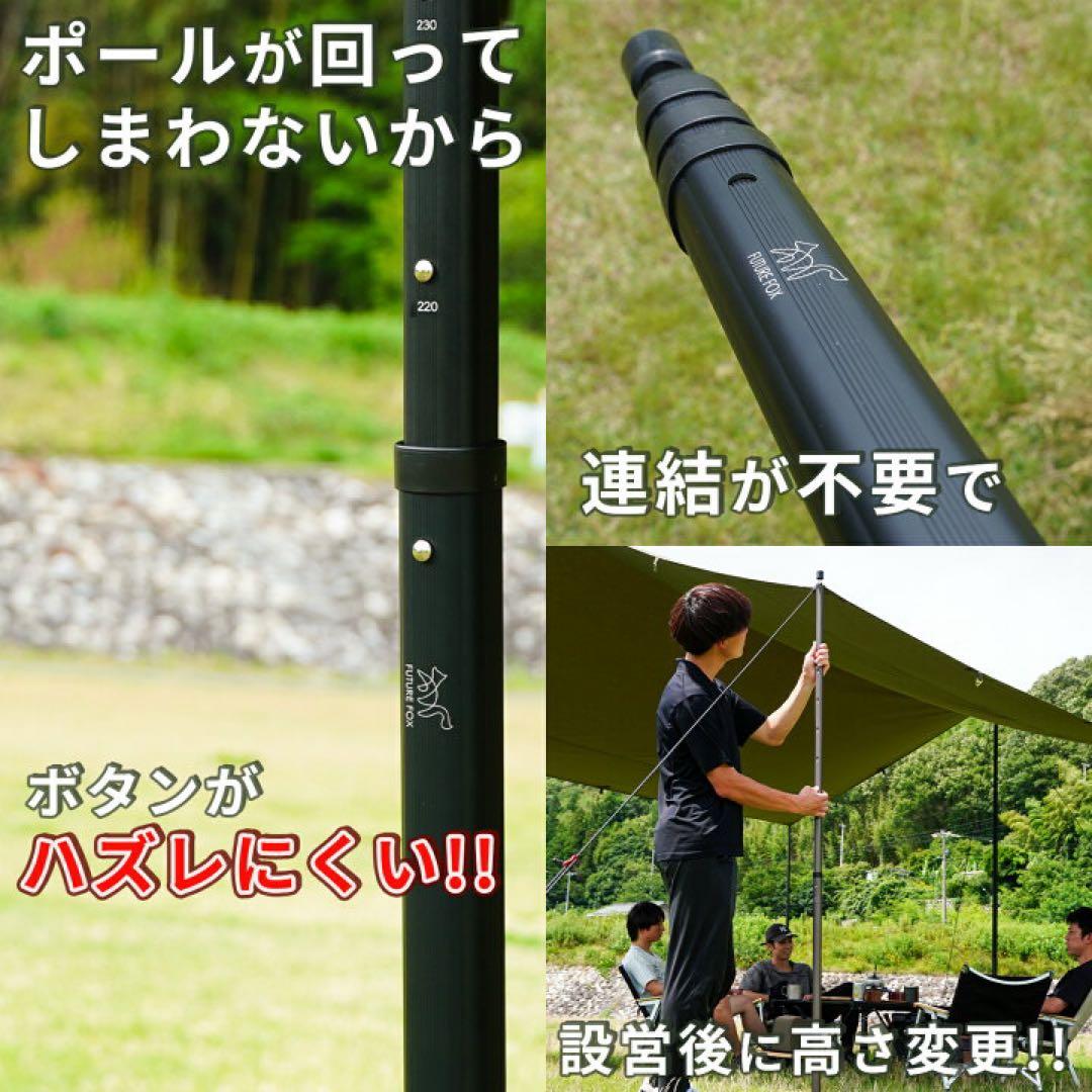 美品　FUTUREFOX 伸縮ポールミニ　2本セット　〜220cm