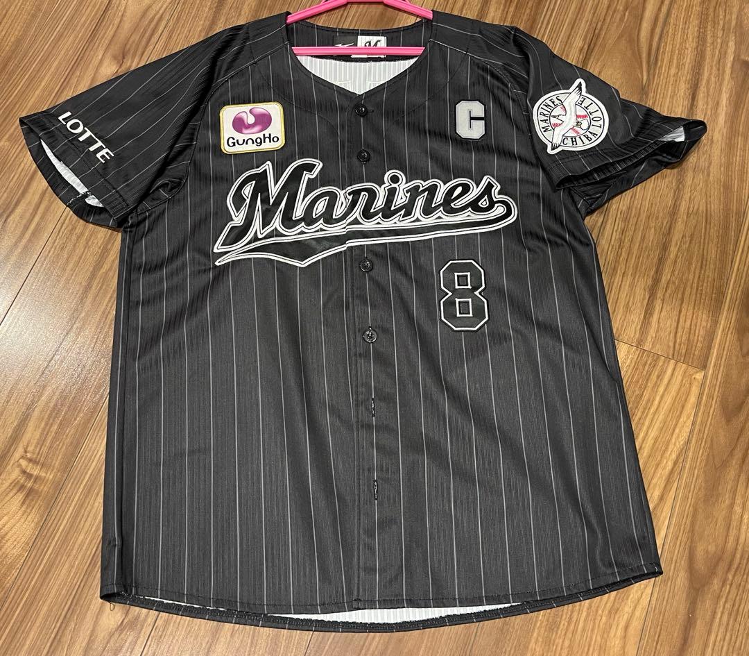 【美品】千葉ロッテマリーンズ　中村奨吾選手　ビジターユニフォーム