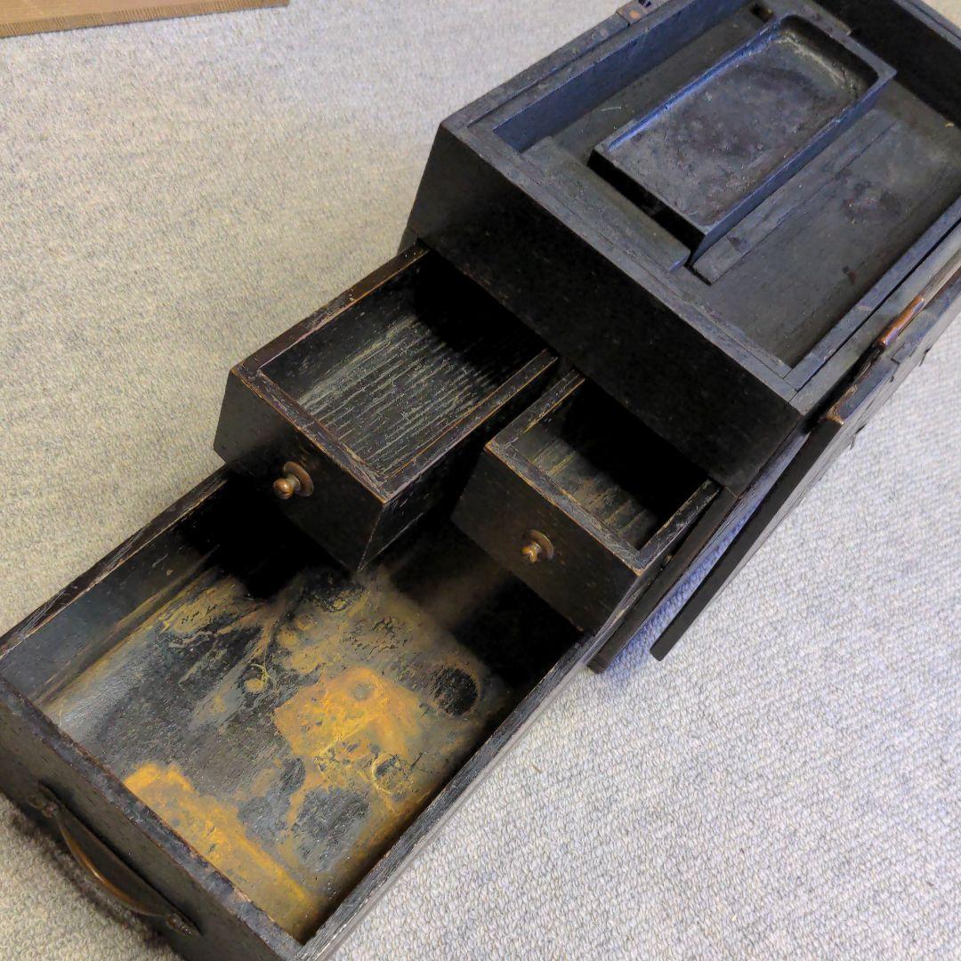 ヴィンテージ　小物引き出し　骨董品　書道箱　民芸品　( ꈍᴗꈍ)