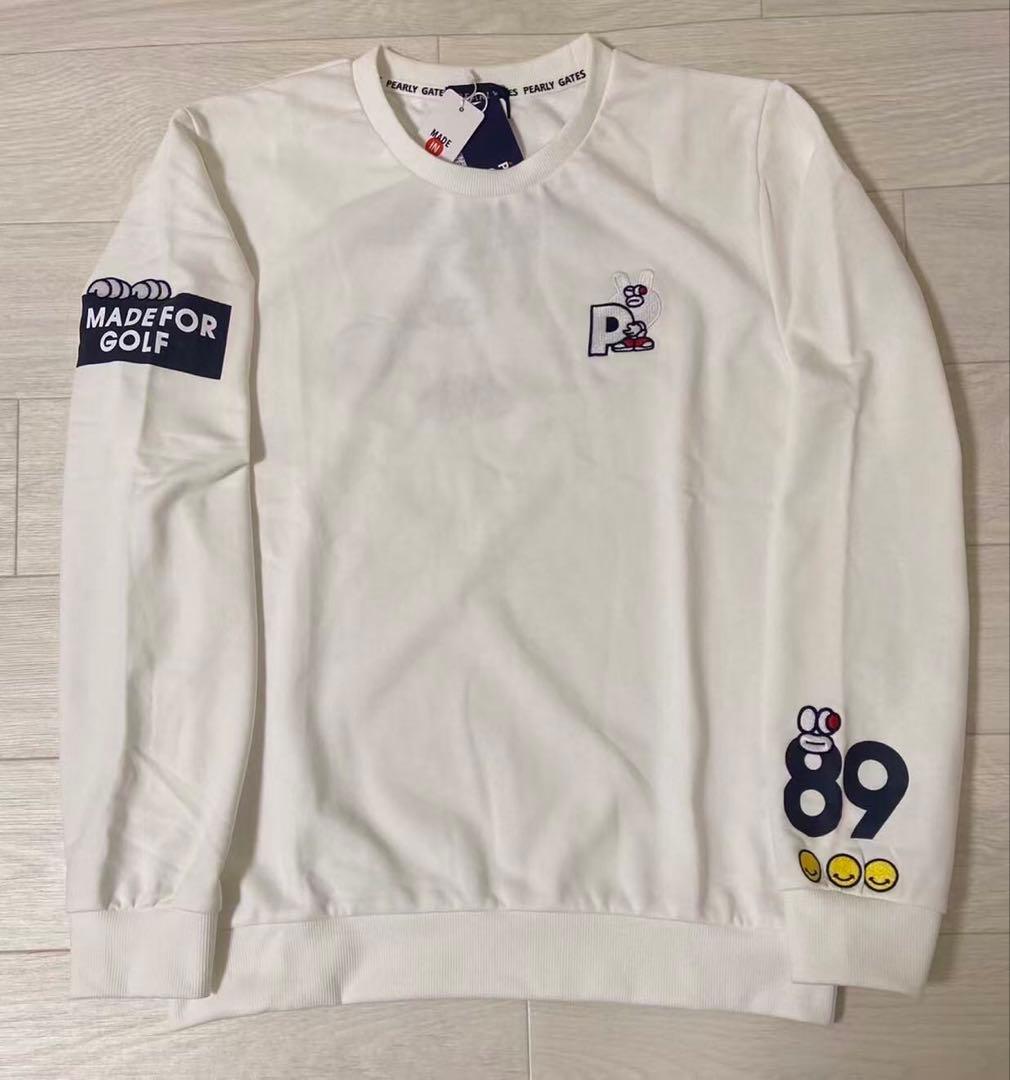 新品 正規品 パーリーゲイツ どうしちゃったPGスウェット 白 サイズ5