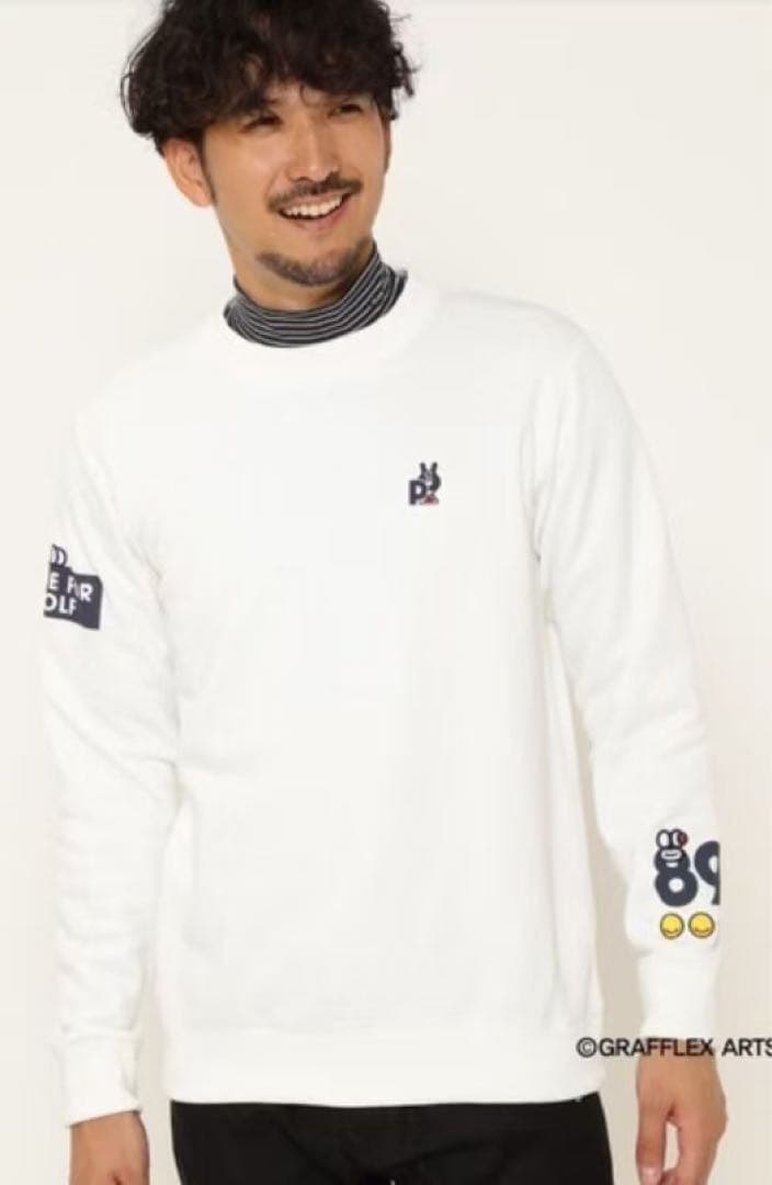 新品 正規品 パーリーゲイツ どうしちゃったPGスウェット 白 サイズ5