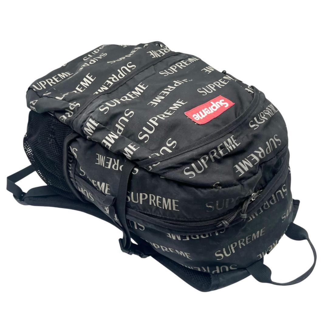 Supreme シュプリーム 総柄 ロゴ バックパック リュック ブラック 70