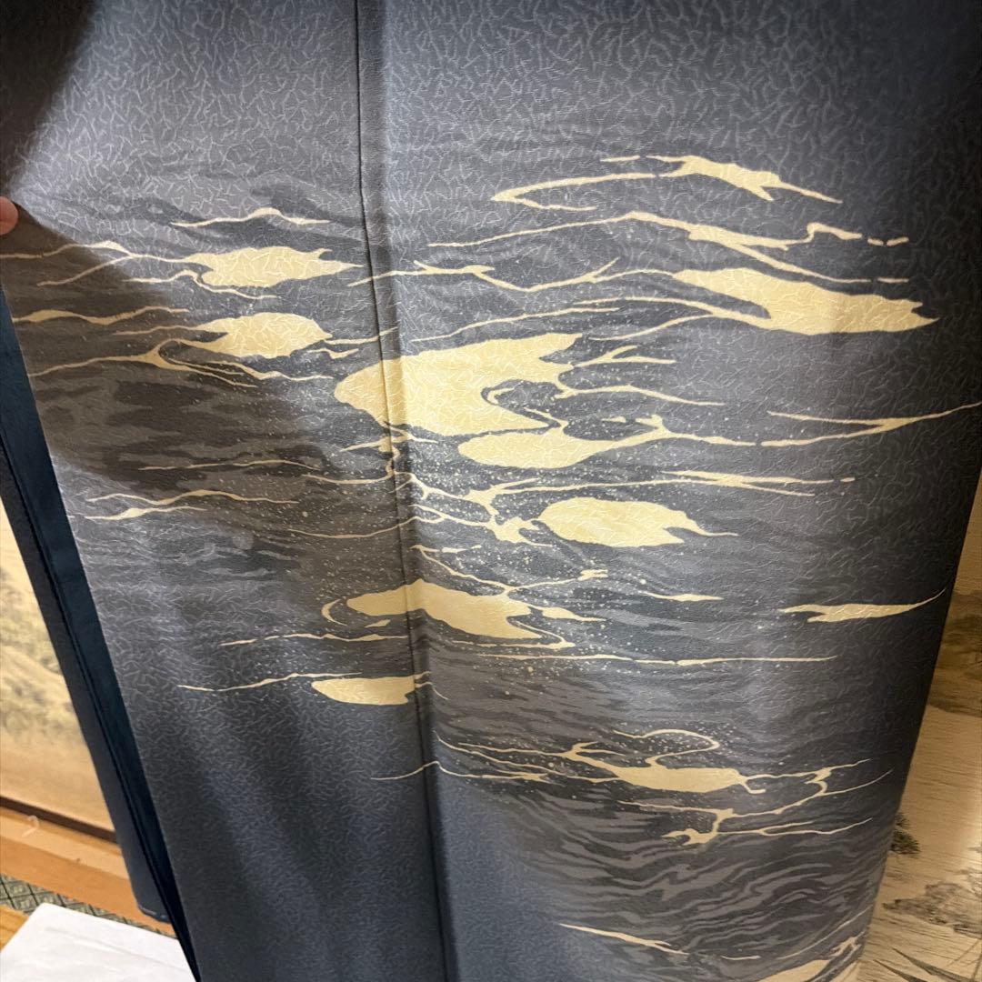 極美品 正絹 袋帯 扇 流水 金糸 箔 鶴 高級和装 Excellent