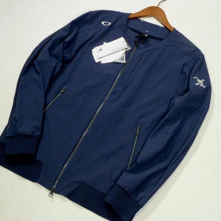 新品 オークリー スカル 春夏 ジャケット L 紺 冷却効果 ストレッチ メンズ