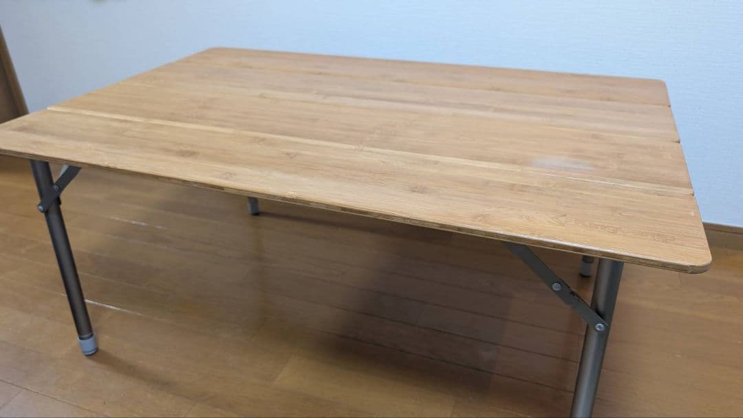 Kingcamp竹製アウトドアテーブル100㎝×65㎝ 折り畳み 高さ調節可能