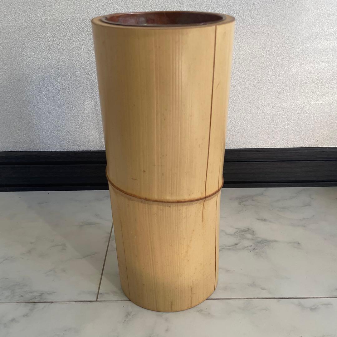 竹製円筒形花瓶 フラワーアレンジメント