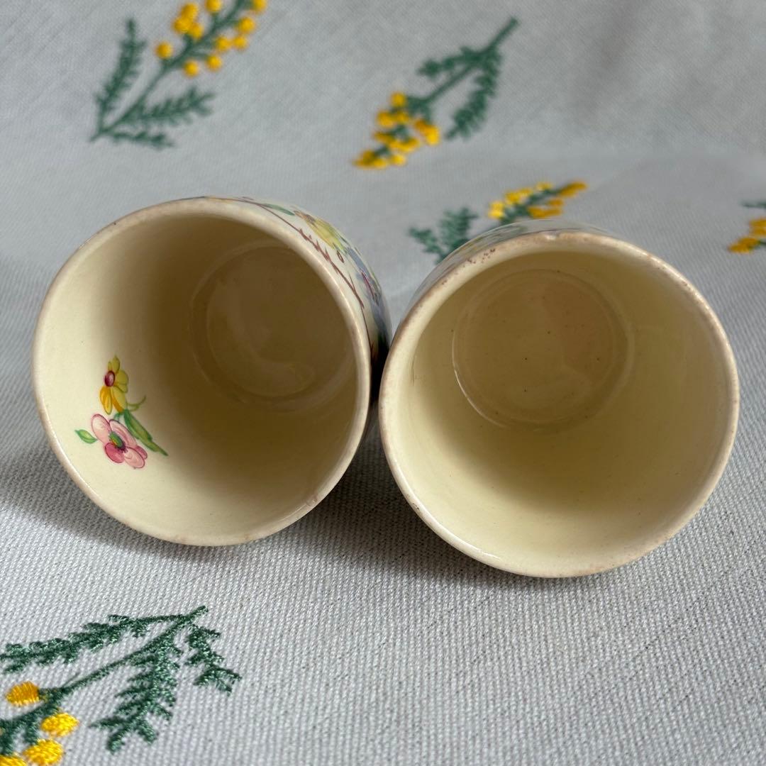 031 スージークーパー　プランタン小花　エッグカップ2個セット　ブラウン　茶色