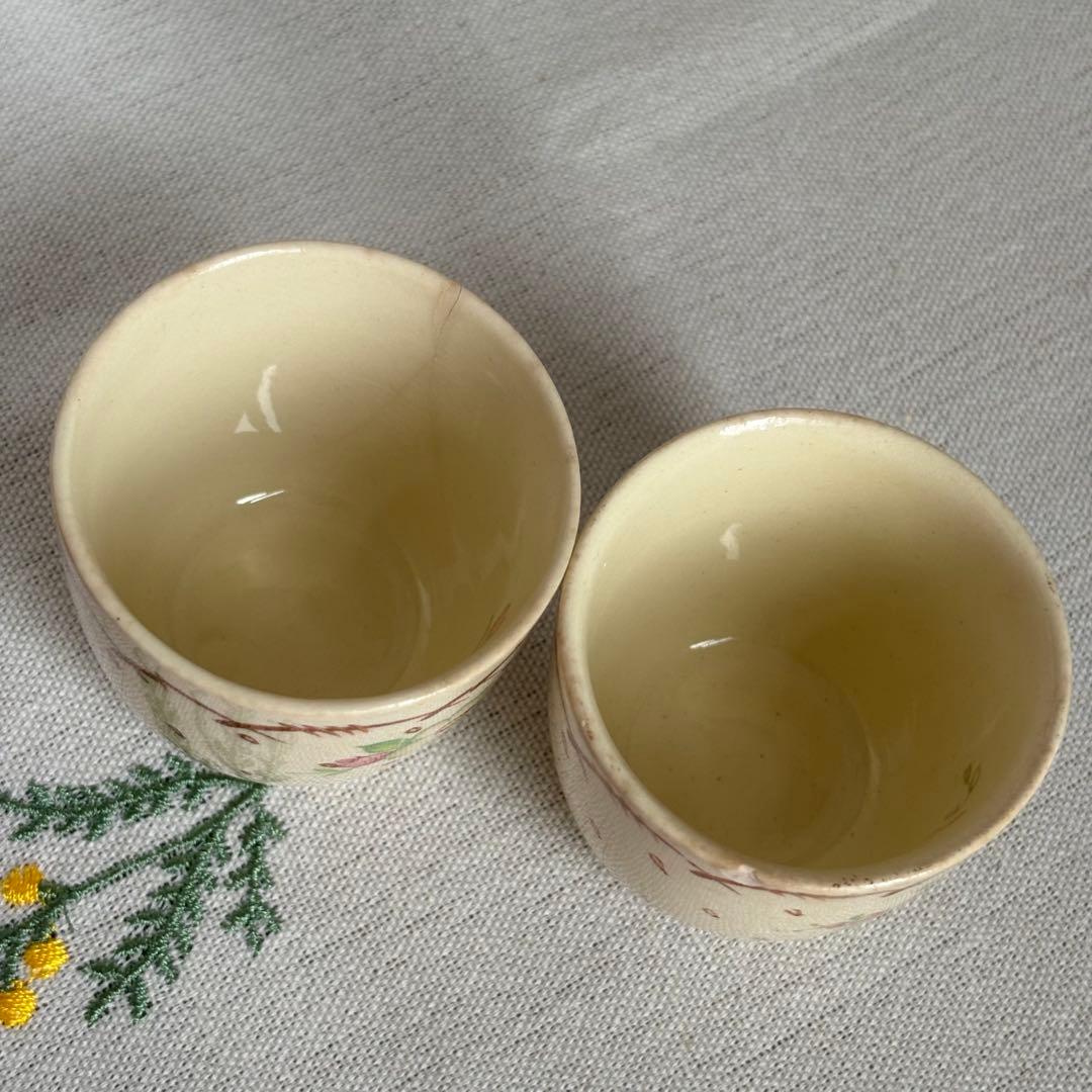 031 スージークーパー　プランタン小花　エッグカップ2個セット　ブラウン　茶色
