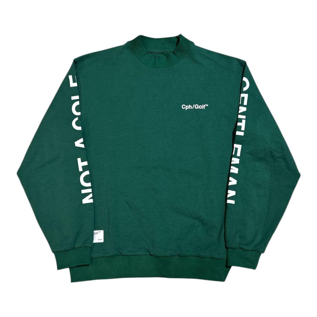 ロゴモックネックシャツ　グリーン　L