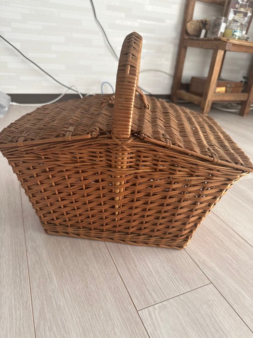 ヴィンテージ　 ショップ購入かごバスケット　アッシュペー　アンティーク古道具