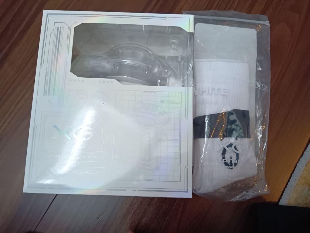 XGALX ペンライト ホワイト 写真カード、XGの靴下付き