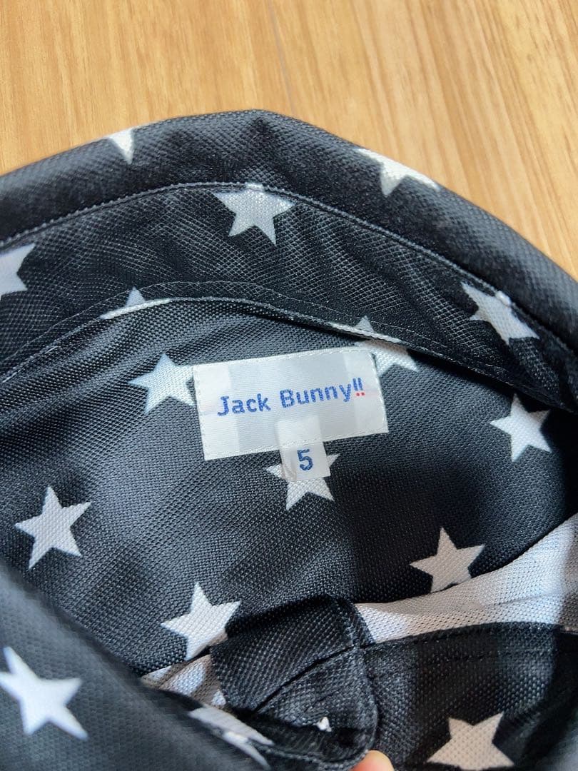 ジャックバニーJack Bunny!!　長袖ポロ　星柄　Mサイズ　メンズウェア