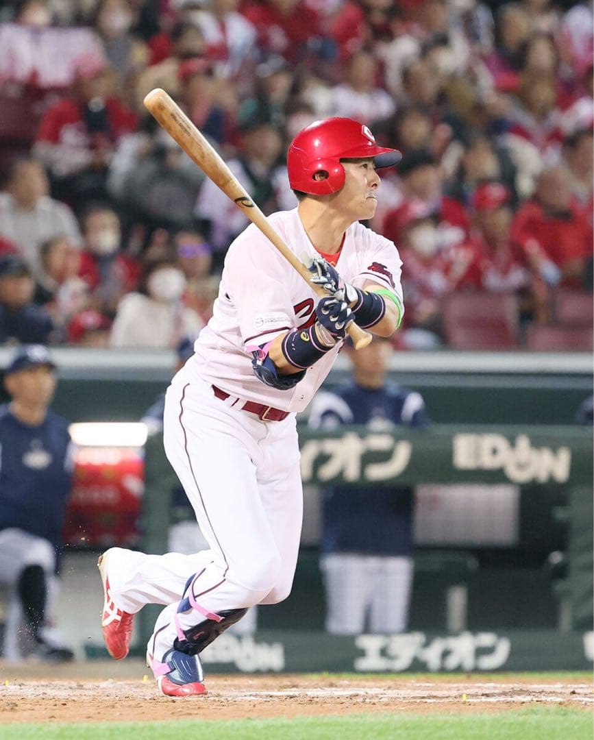 広島カープ　野間峻祥 #37　バット NPBマーク 支給品　実使用