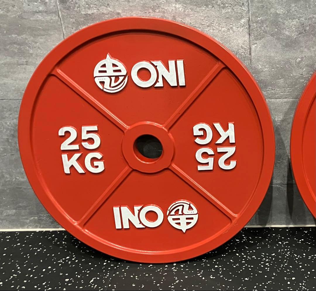 【直接引き渡し限定】ONI パワーリフティングプレート　25kg2枚セット 赤
