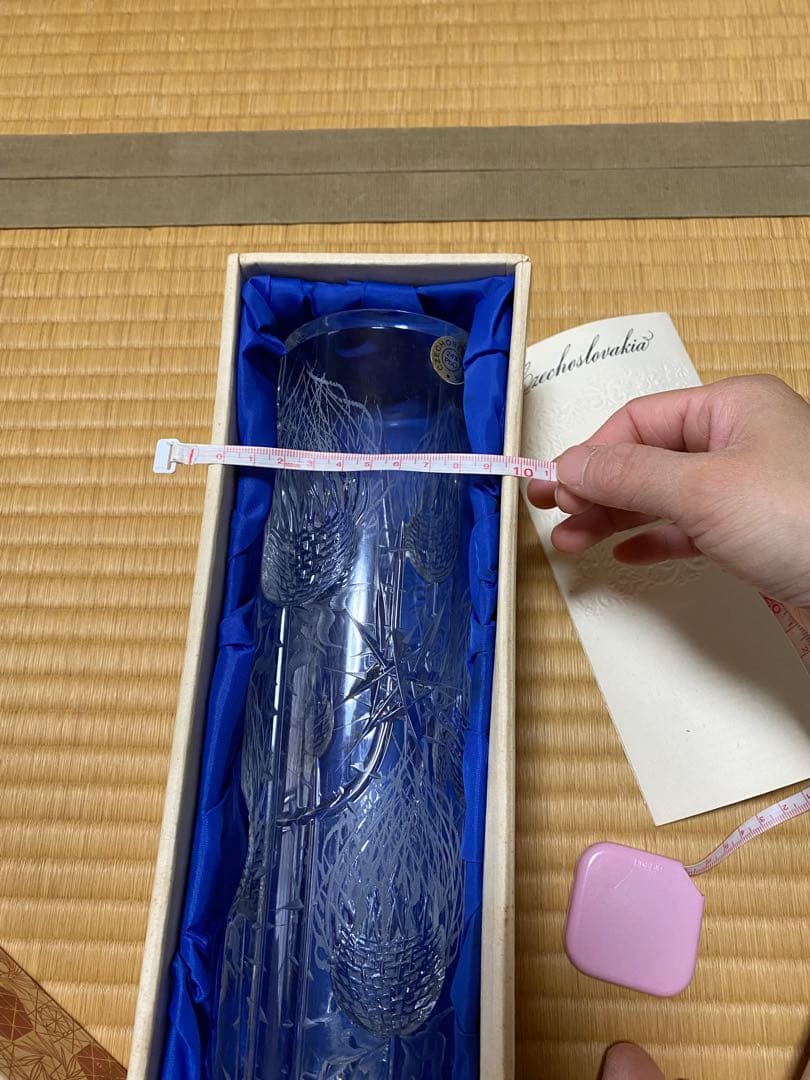 チェコスロバキア製クリスタル花瓶　年代物