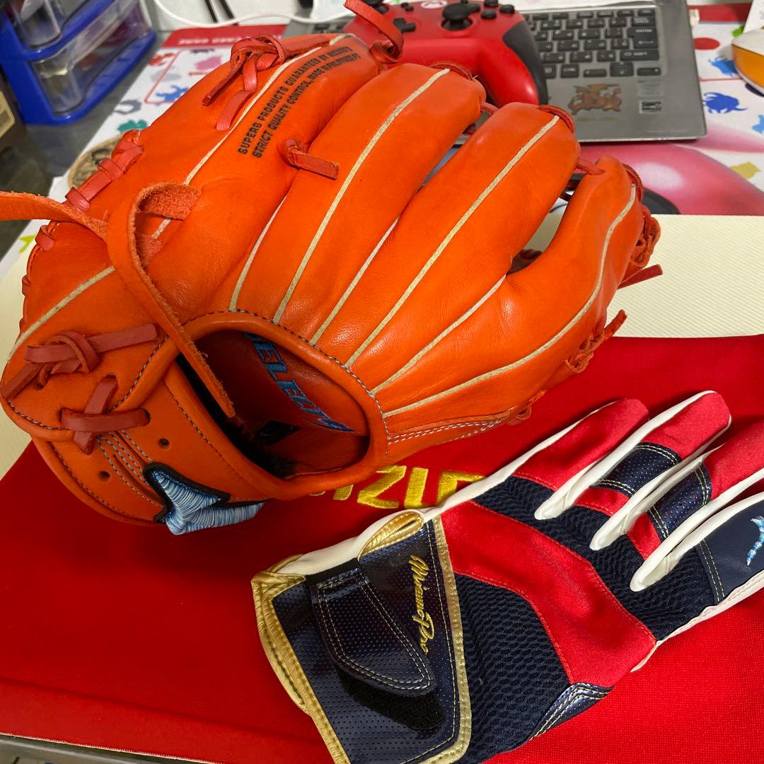 坂本勇人　モデル　限定カラー　軟式野球　グローブ　手袋　グローブ入れ　3点セット