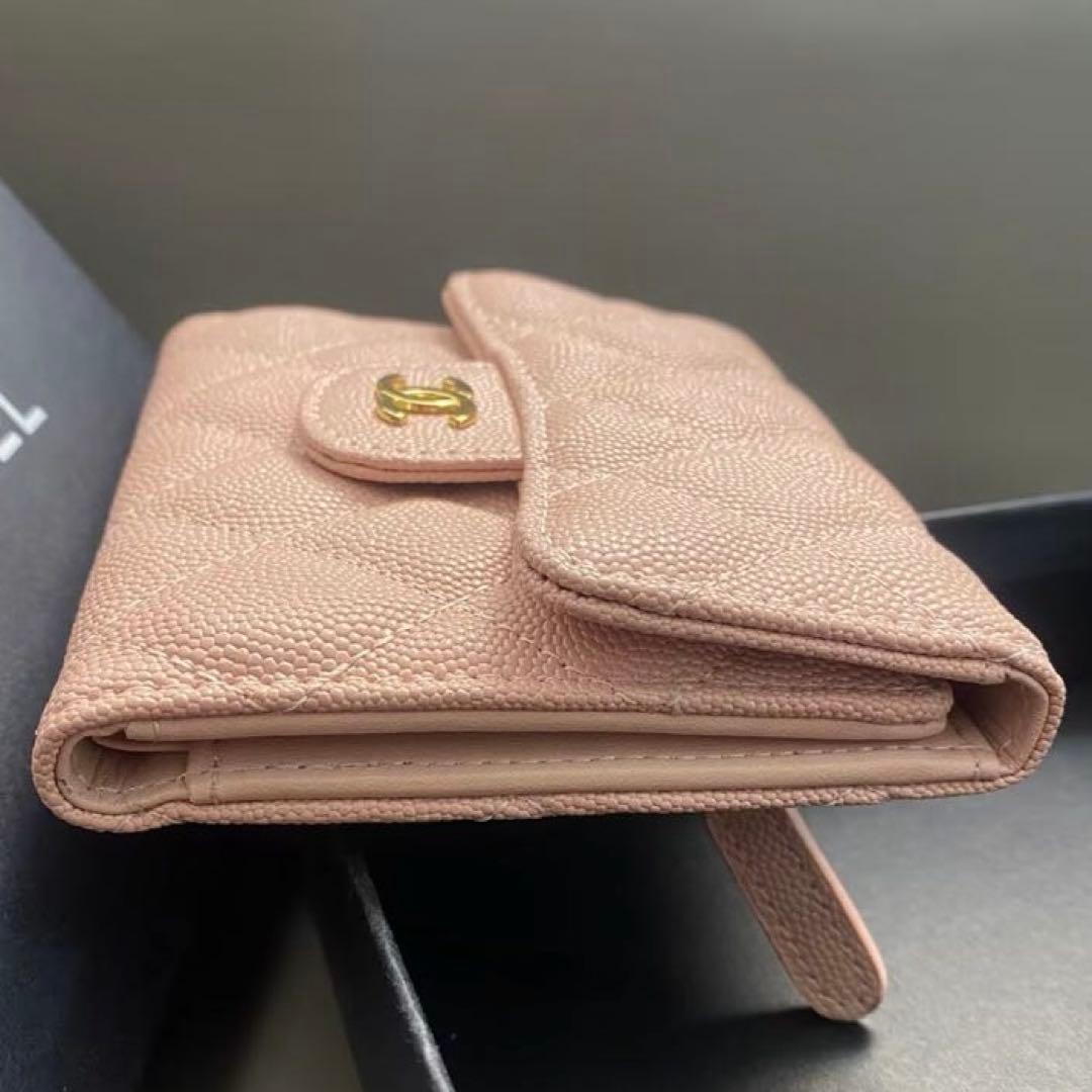 CHANEL ピンク キルティング 三つ折り財布