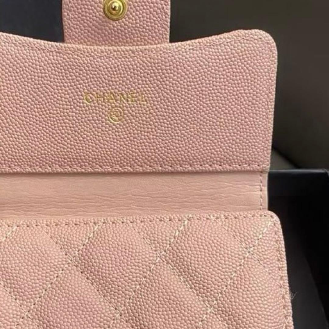 CHANEL ピンク キルティング 三つ折り財布