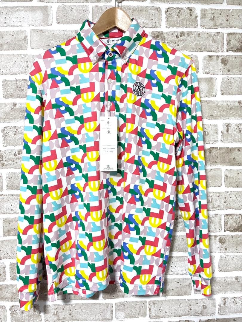 【早い者勝ち✨】新品 アンパスィ メンズ 長袖ポロシャツ M マルチカラー 総柄