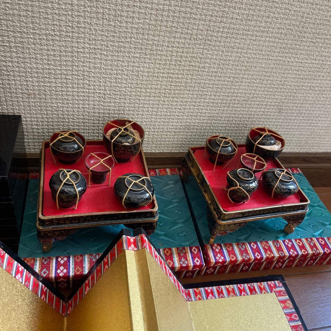 ひな祭り飾りセット 木製 漆塗り