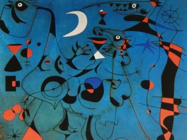 ジョアン・ミロ、PEOPLE AT NIGHT、希少画集画、新品額装付
