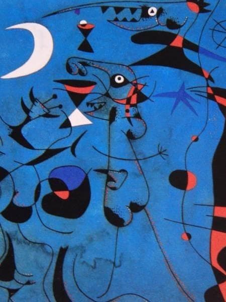 ジョアン・ミロ、PEOPLE AT NIGHT、希少画集画、新品額装付