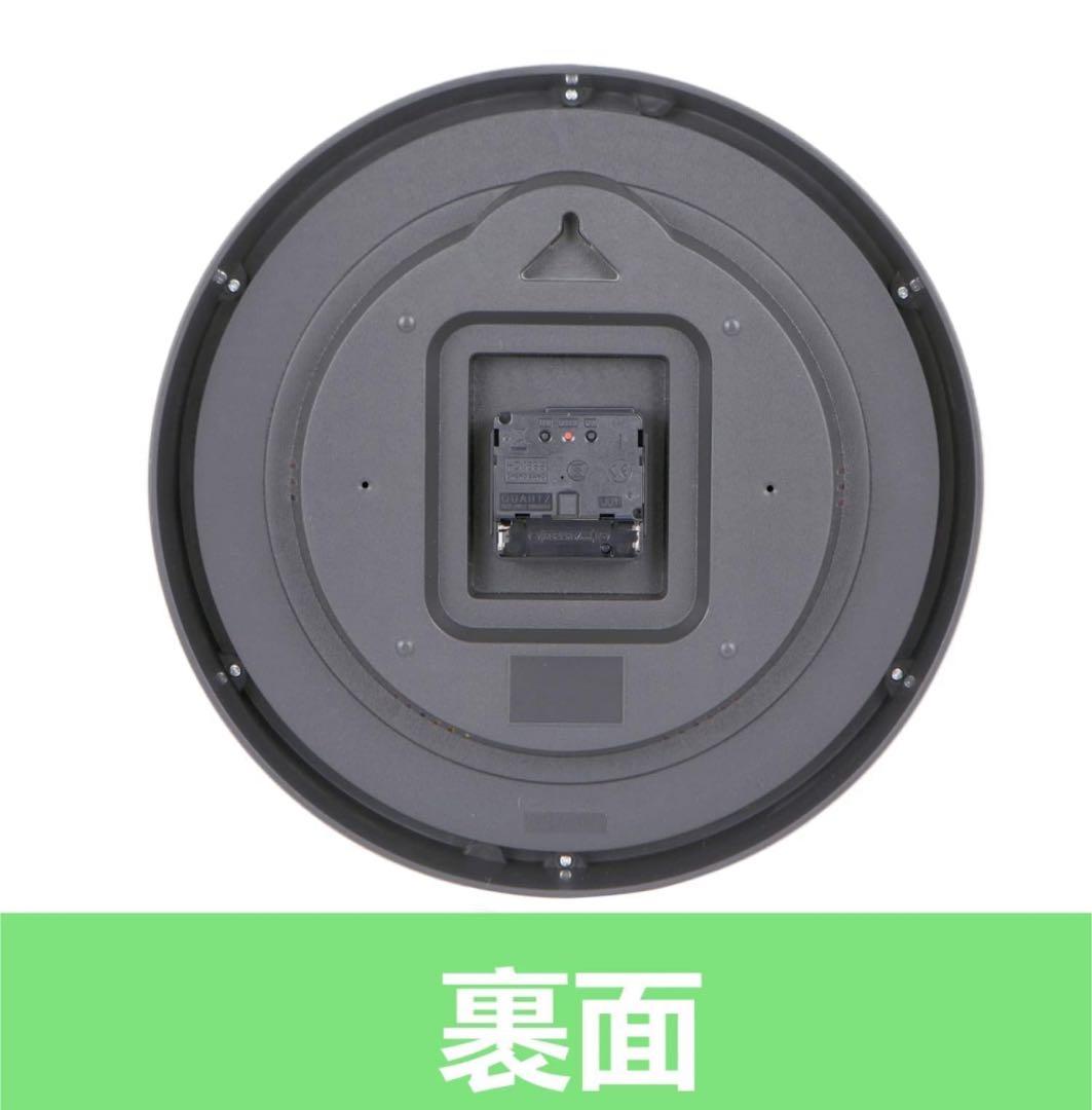 掛け時計 電波時計 温度 湿度 夜間秒針停止機能付き静音Φ30x5cm 自動受信