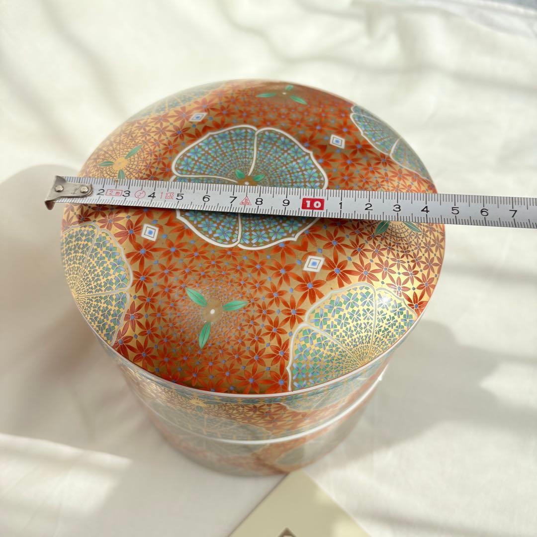 【新品未使用】美濃焼 庫山窯 三段重 金襴手 色絵 金彩 前畑陶器　希少　稀少