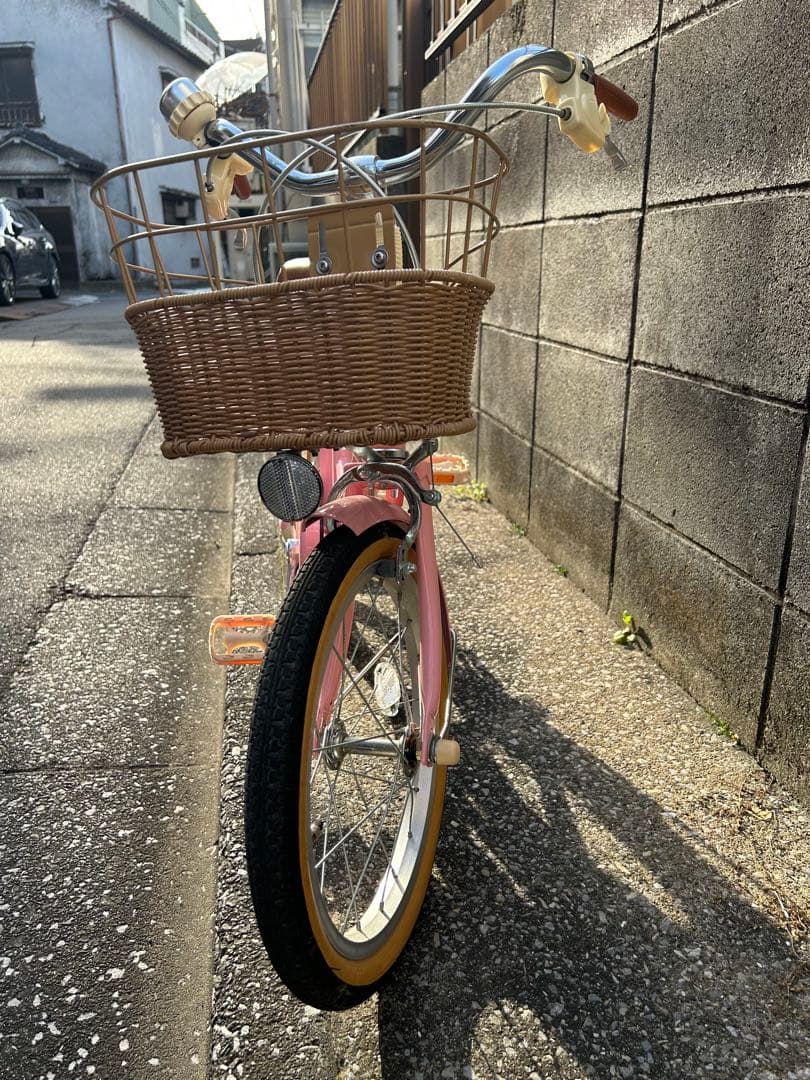 【都内直渡し】ブリヂストンハッチ　16インチ　ピンク　4-7歳　補助輪付き