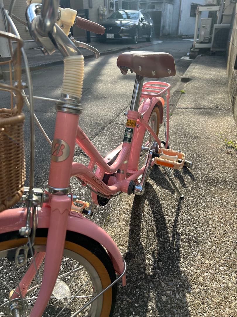 【都内直渡し】ブリヂストンハッチ　16インチ　ピンク　4-7歳　補助輪付き