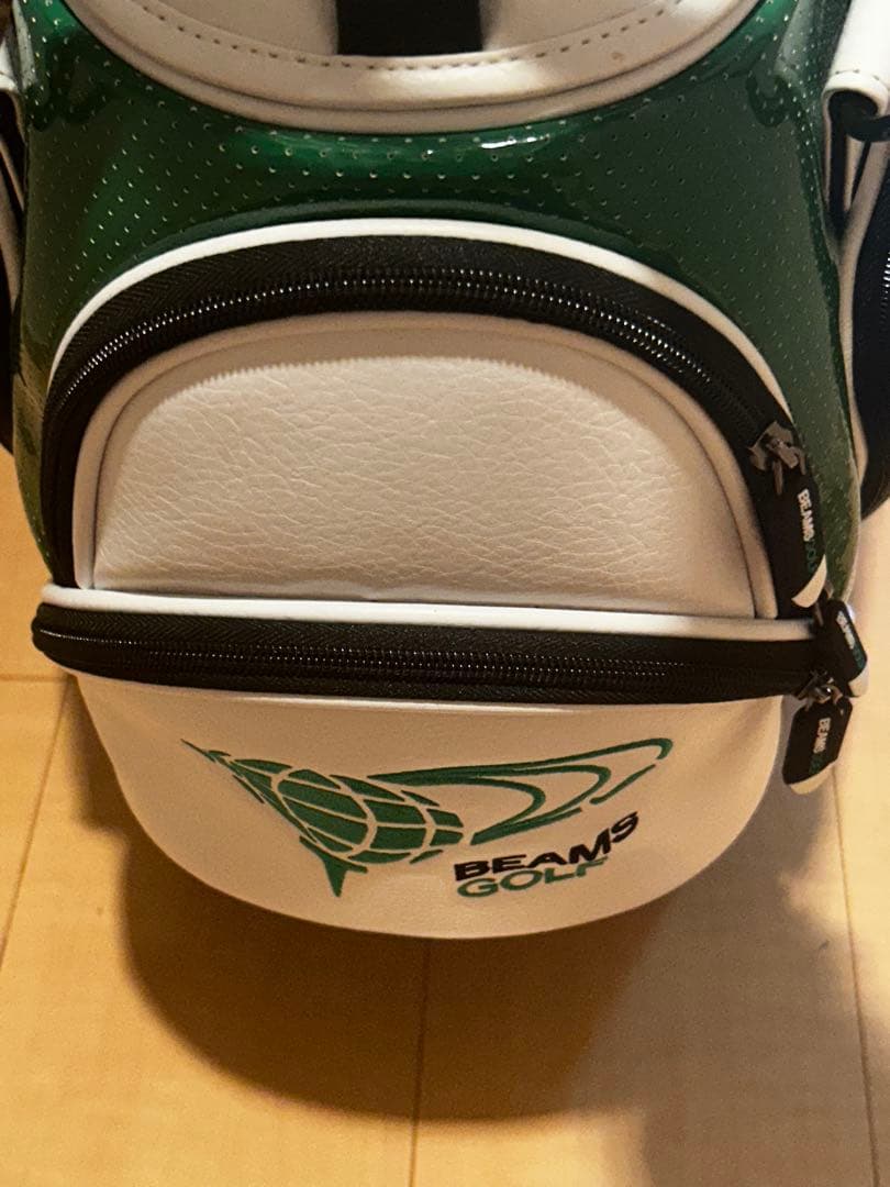 BEAMS GOLF キャディバッグ ホワイト/グリーン