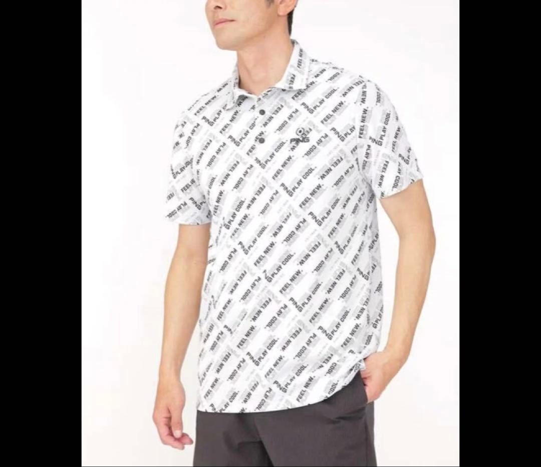 新品同様　ピン　PING ジャガード 半袖シャツ 621-316030