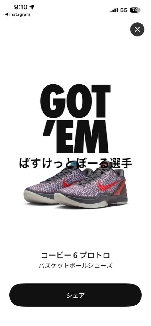シューズ(男性用) nike kobe6 protro 3D