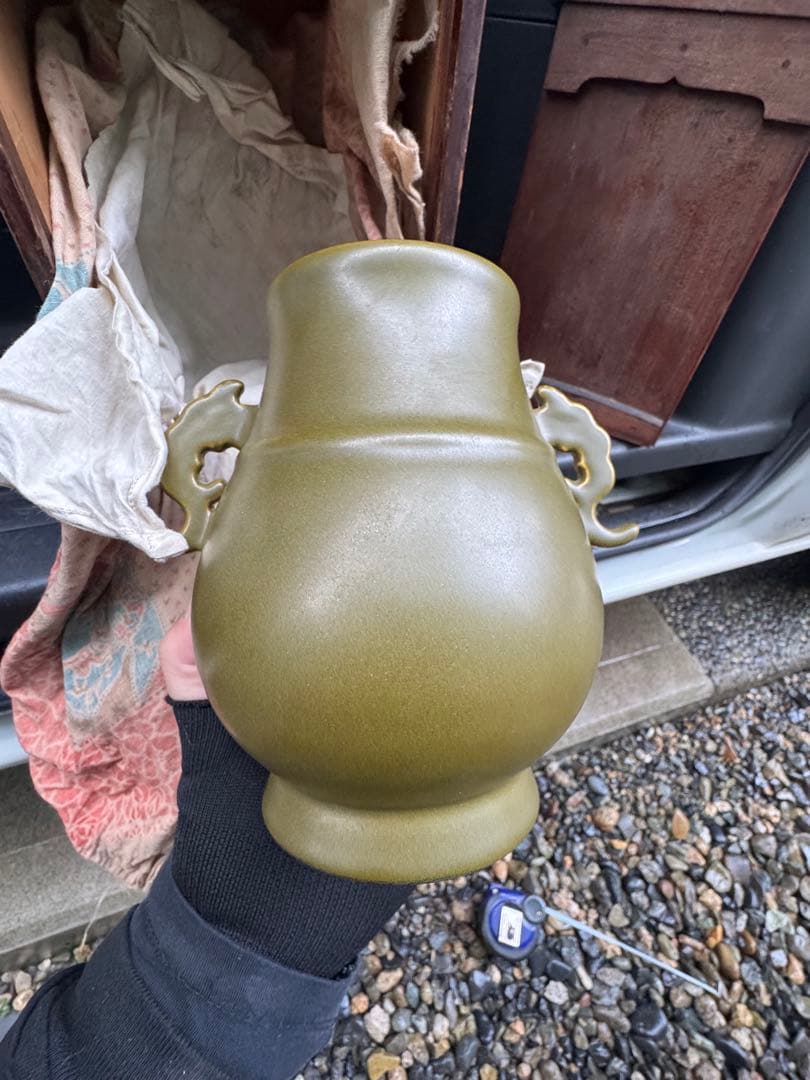 ‼️早速最後の値段‼️リサイクルFORT‼️唐物買取③‼️中国製の緑の花瓶‼️箱入で在銘‼️