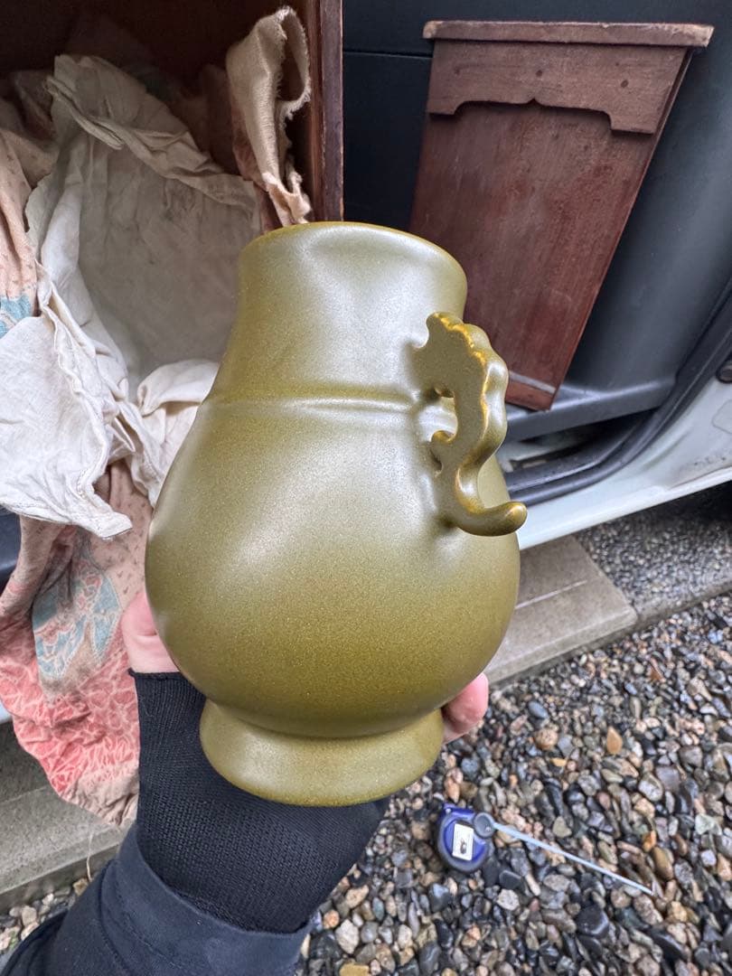 ‼️早速最後の値段‼️リサイクルFORT‼️唐物買取③‼️中国製の緑の花瓶‼️箱入で在銘‼️