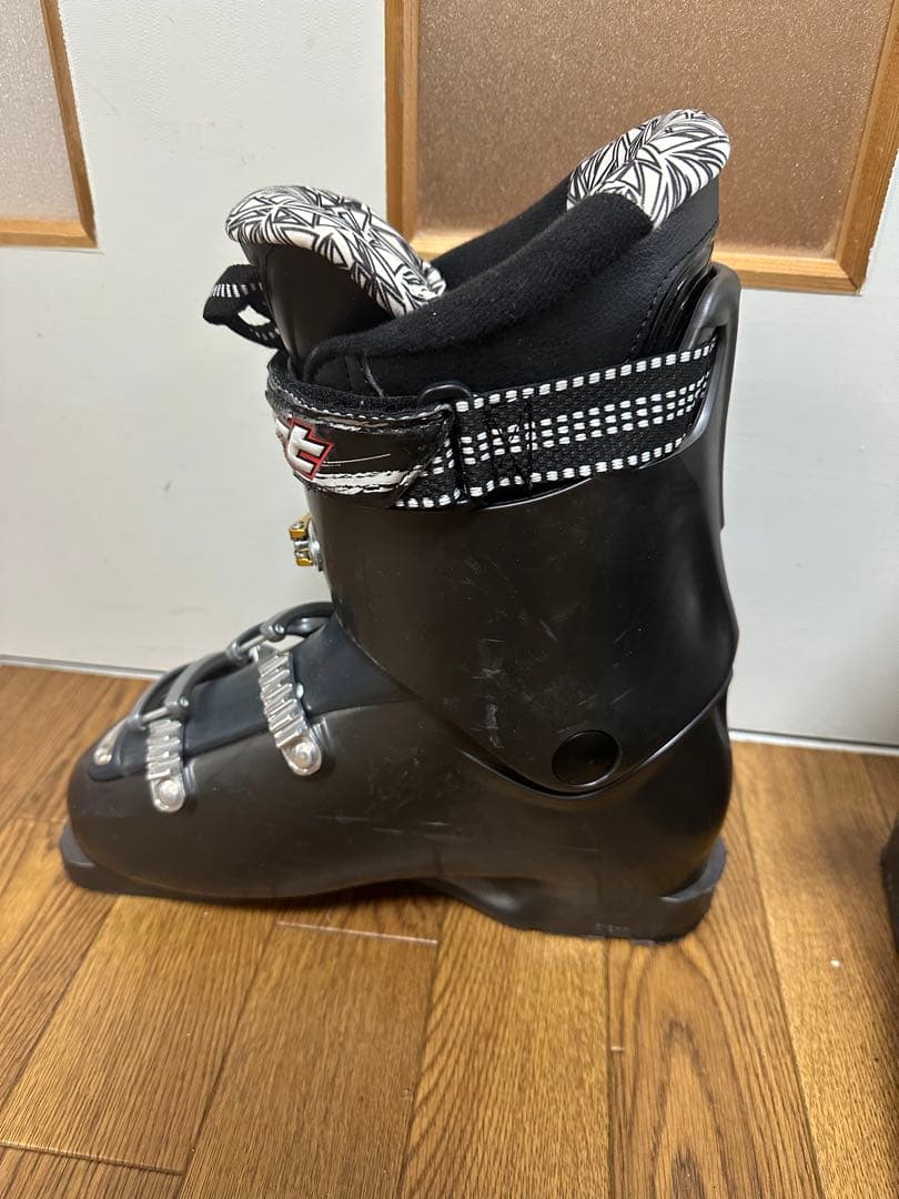 3セットKAZAMA スキー板159cm,ブーツ27cm,ストック115cm